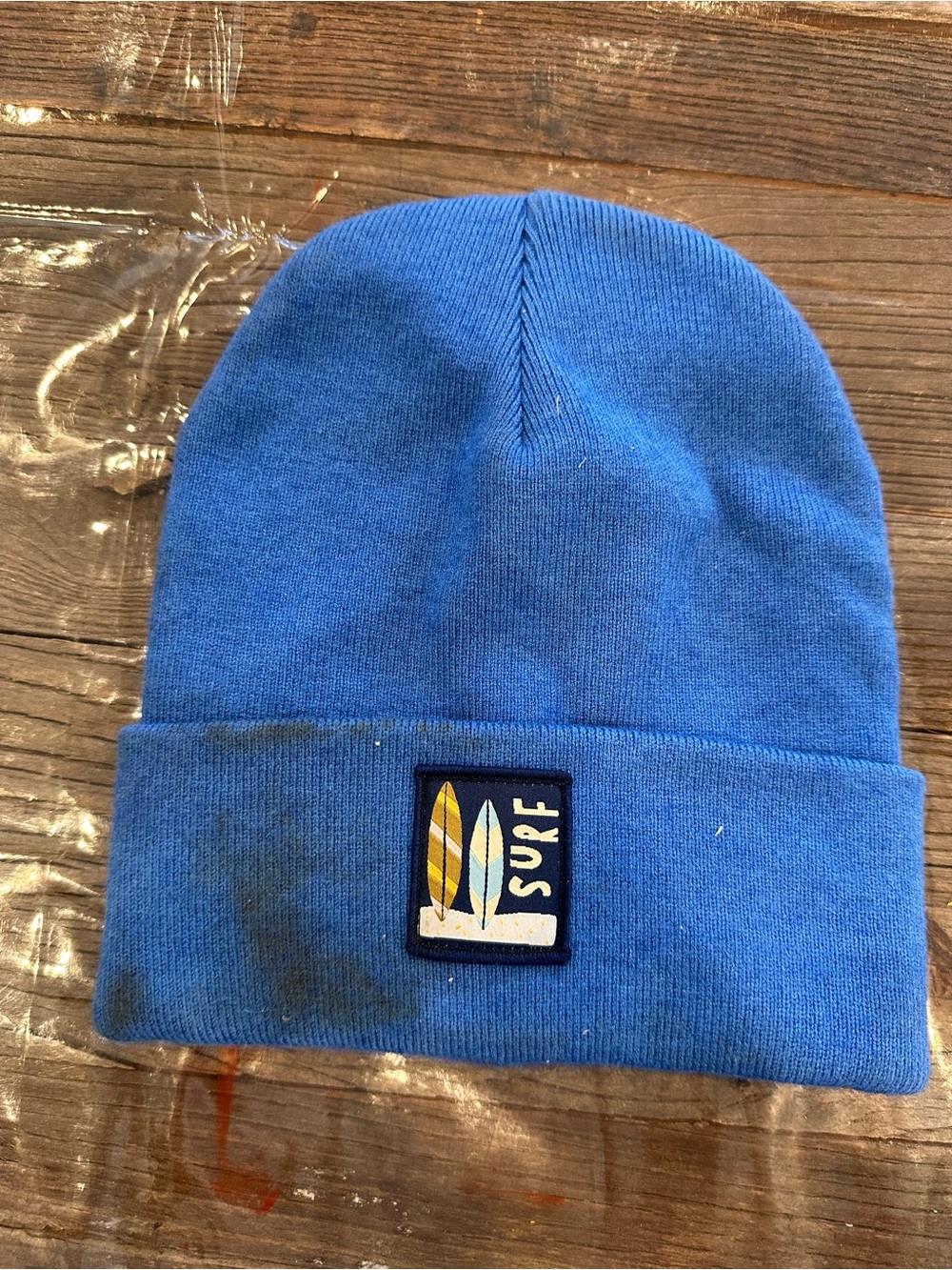 Anthropologie Blue Surf Patch Beanie